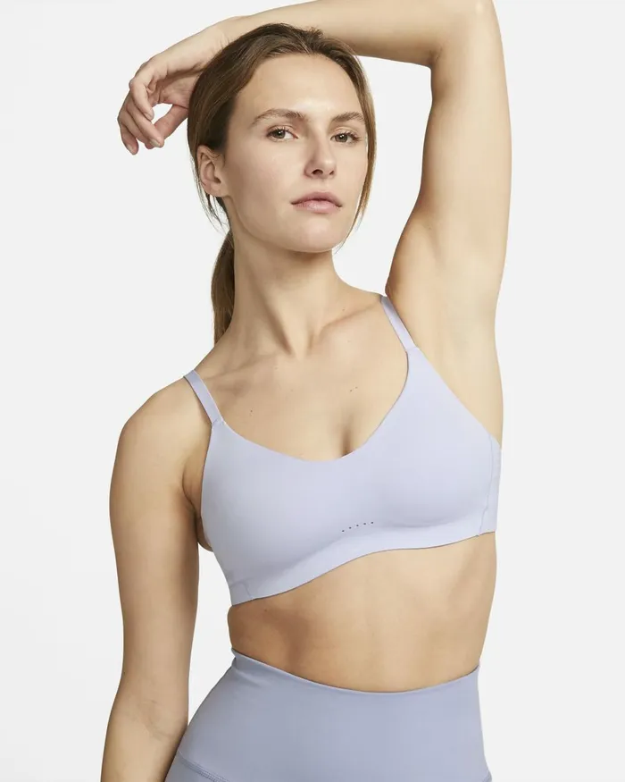 Women Nike Sports Bras Alate Minimalist Oxygen Purplestone Mauvewhite