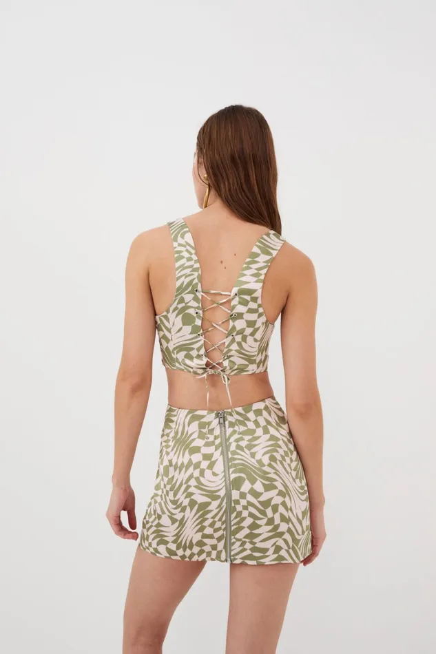 Women Nomi Corset Top Green For Love and Lemons Tops Women Nomi Corset Top Green For Love and Lemons Tops