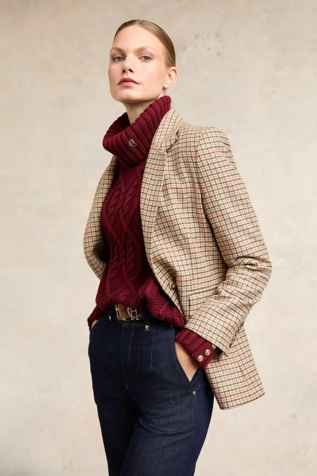 Women Noveli Cable Knit Wine Holland Cooper Knitwear