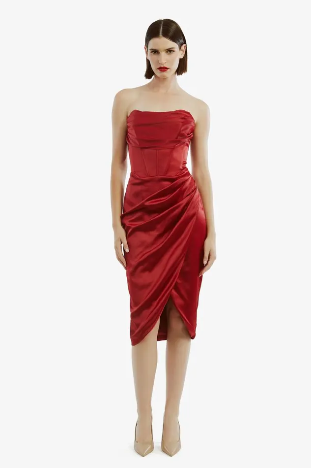 Women Occasion Dresses Bardot Jamila Corset Dress In Burgundy Burgundy Women Occasion Dresses Bardot Jamila Corset Dress In Burgundy Burgundy