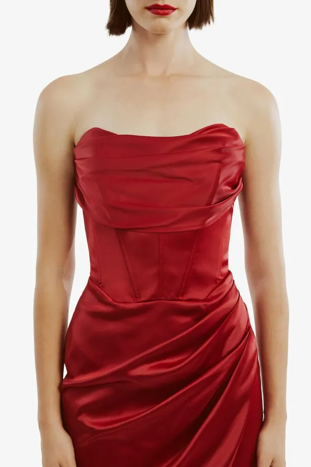 Women Occasion Dresses Bardot Jamila Corset Dress In Burgundy Burgundy Women Occasion Dresses Bardot Jamila Corset Dress In Burgundy Burgundy