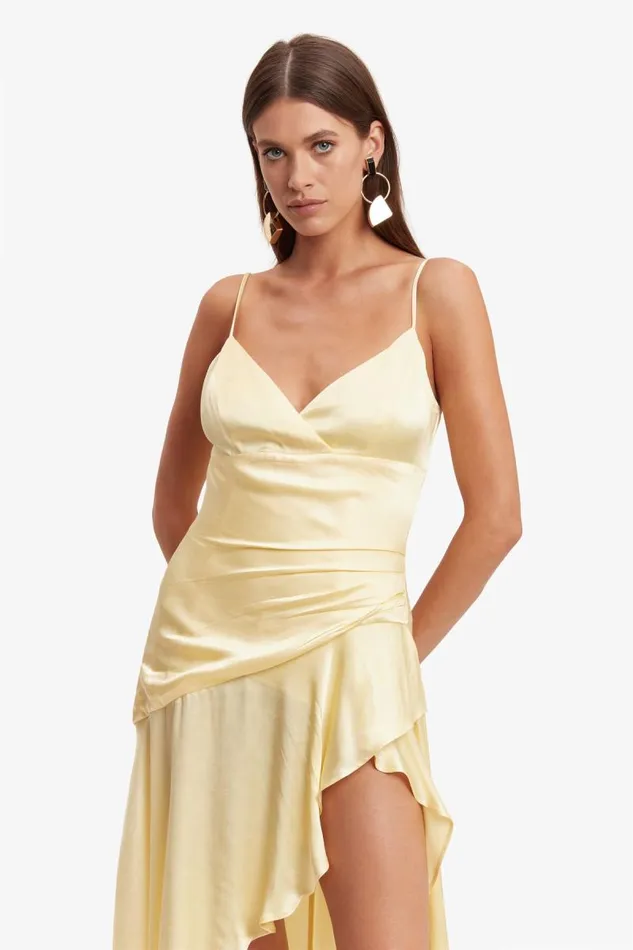 Women Occasion Dresses Bardot Sorella Midi Dress In Canary Yellow Canary Yellow