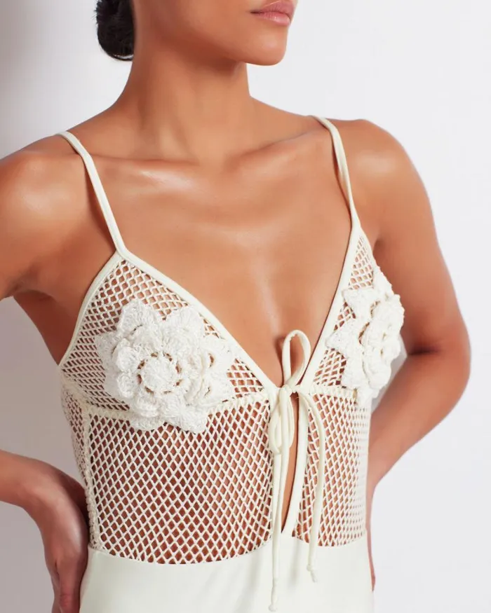 Women One Pieces PatBO Floral Crochet One Piece FINAL SALE Ivory