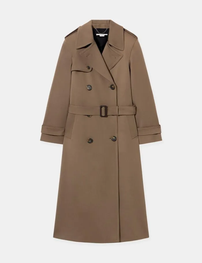 Women Oversized Belted Trench Coat Mud Stella McCartney Coats And Jackets