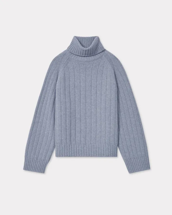 Women Oversized Embroidered Rib Knit Jumper In Wool And Cashmere Misty Grey Kenzo Sweaters And Cardigans Women Oversized Embroidered Rib Knit Jumper In Wool And Cashmere Misty Grey Kenzo Sweaters And Cardigans