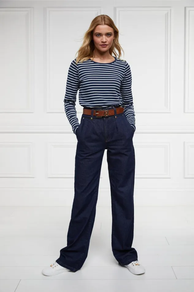 Women Padstow Long Sleeve Crew Neck Tee Ink Navy Natural Stripe Holland Cooper Tops Women Padstow Long Sleeve Crew Neck Tee Ink Navy Natural Stripe Holland Cooper Tops