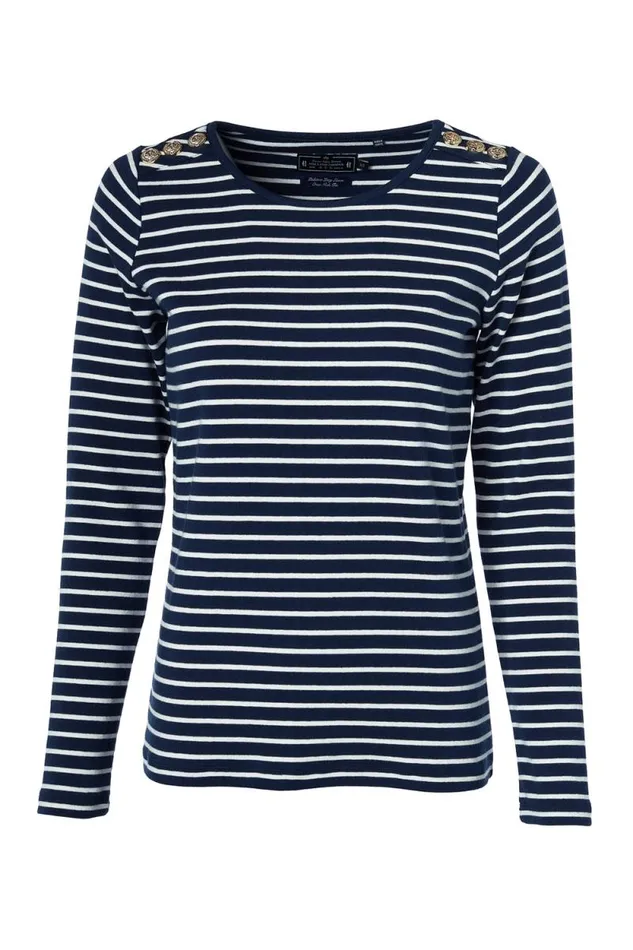 Women Padstow Long Sleeve Crew Neck Tee Ink Navy Natural Stripe Holland Cooper Tops Women Padstow Long Sleeve Crew Neck Tee Ink Navy Natural Stripe Holland Cooper Tops