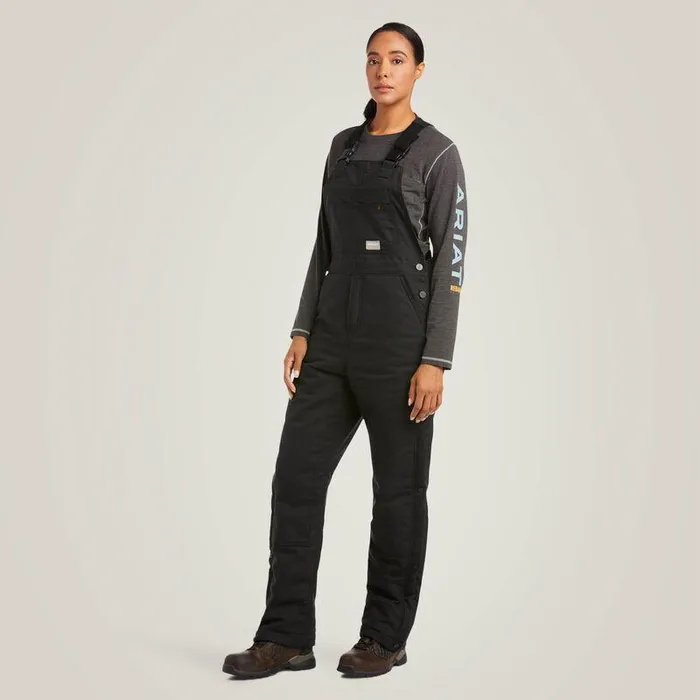 Women Pants and Shorts Ariat Rebar DuraCanvas Stretch Insulated Bib Black