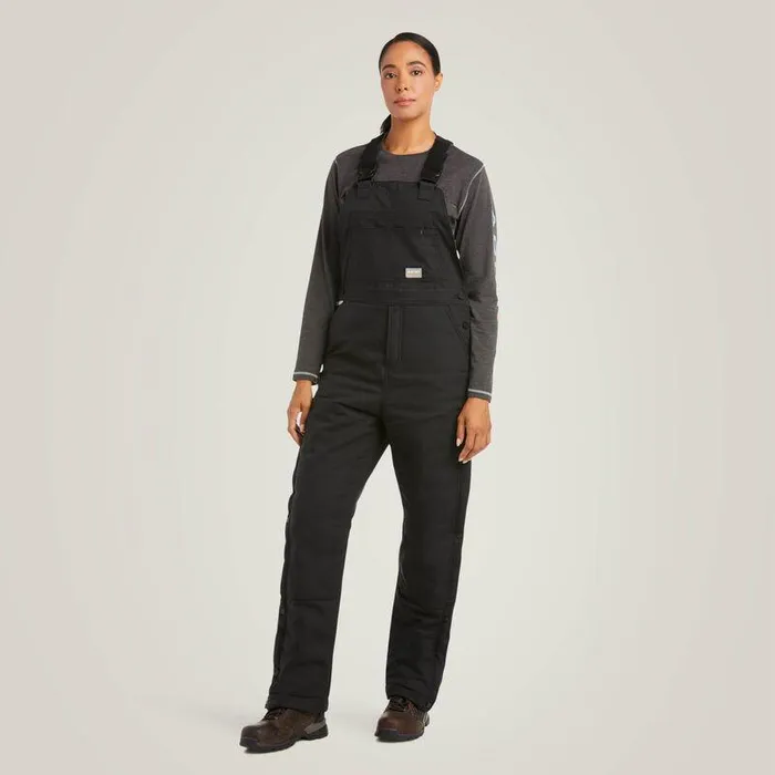 Women Pants and Shorts Ariat Rebar DuraCanvas Stretch Insulated Bib Black Women Pants and Shorts Ariat Rebar DuraCanvas Stretch Insulated Bib Black