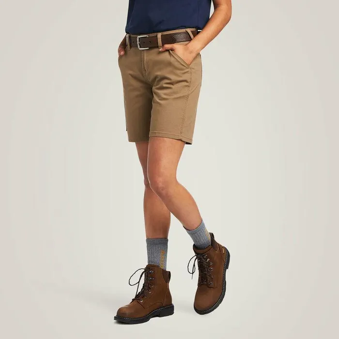 Women Pants and Shorts Ariat Rebar DuraStretch Made Tough Short Field Khaki