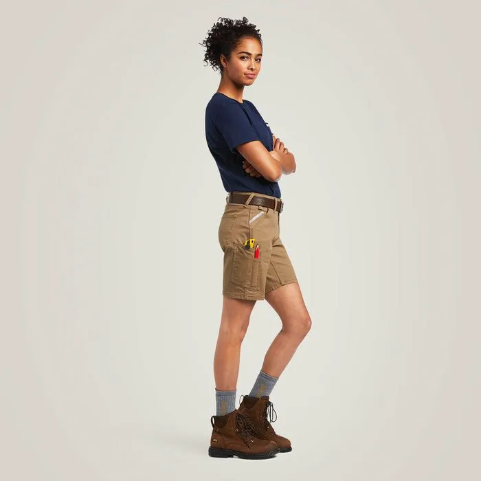 Women Pants and Shorts Ariat Rebar DuraStretch Made Tough Short Field Khaki Women Pants and Shorts Ariat Rebar DuraStretch Made Tough Short Field Khaki