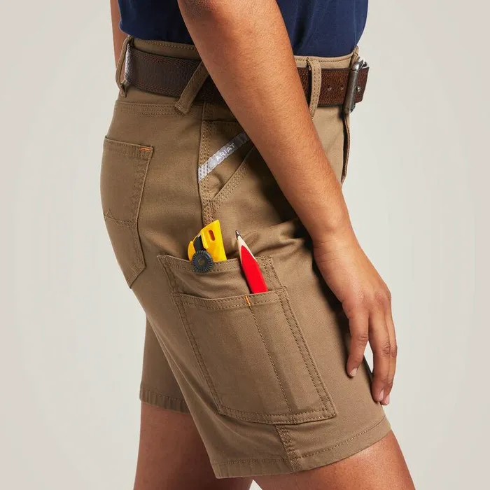 Women Pants and Shorts Ariat Rebar DuraStretch Made Tough Short Field Khaki Women Pants and Shorts Ariat Rebar DuraStretch Made Tough Short Field Khaki