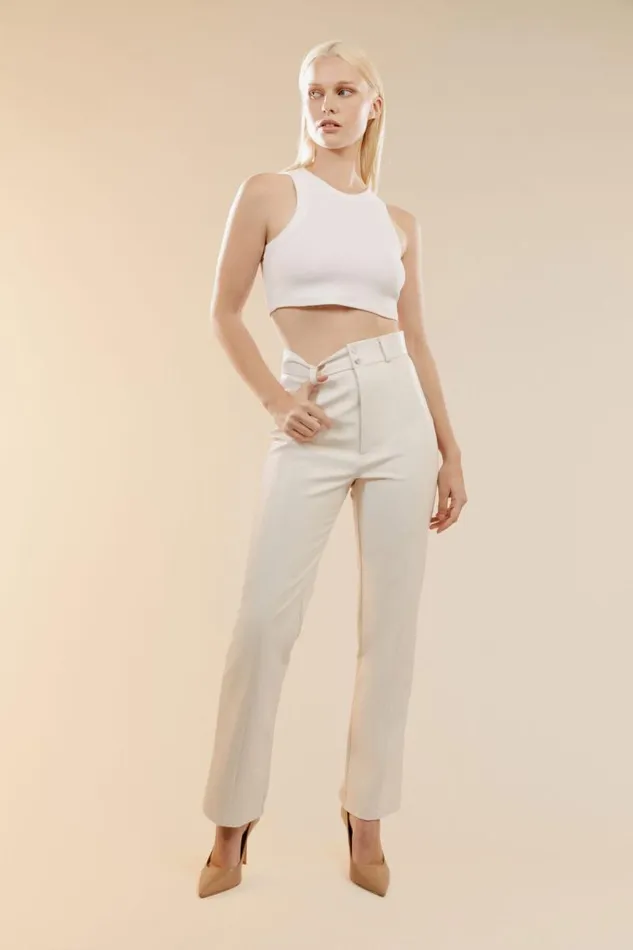 Women Pants Bardot Cleo Vegan Leather Pant In Ivory Ivory
