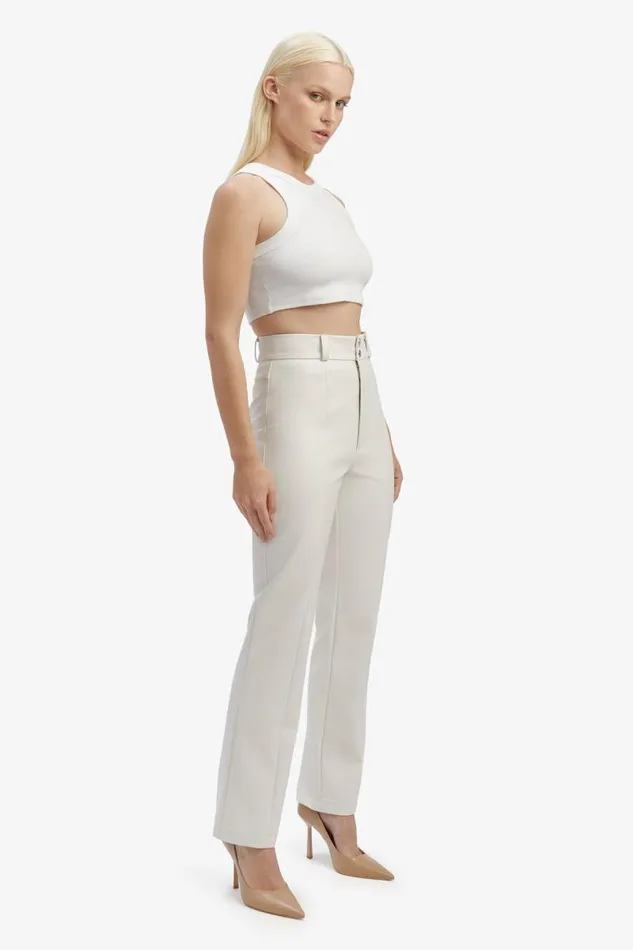 Women Pants Bardot Cleo Vegan Leather Pant In Ivory Ivory Women Pants Bardot Cleo Vegan Leather Pant In Ivory Ivory