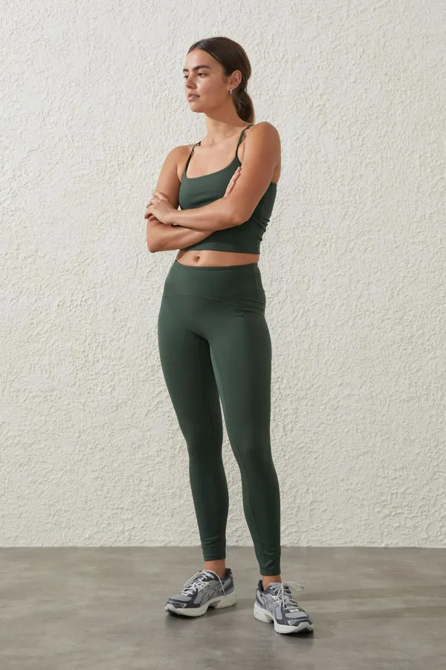 Women Pants Cotton On Ultra Soft Shaped Full Length Tight Forest Green