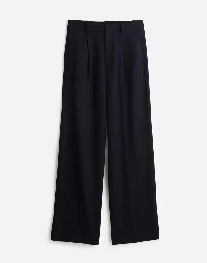 Women Pants Madewell Slouchy Straight Pants In Drapey Twill True Black