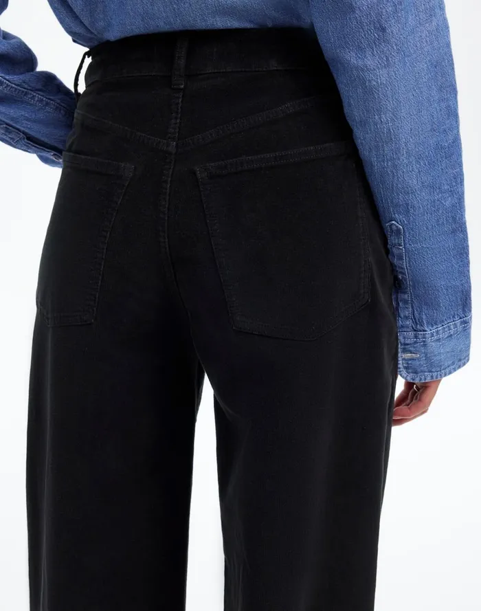 Women Pants Madewell SuperwideLeg Pants In Corduroy True Black