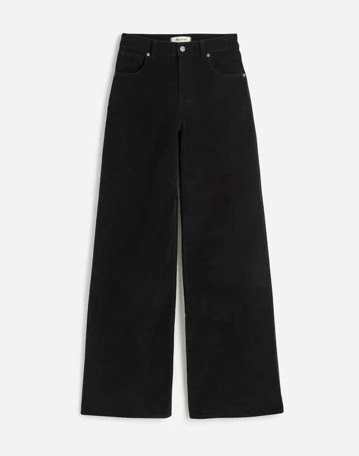 Women Pants Madewell SuperwideLeg Pants In Corduroy True Black