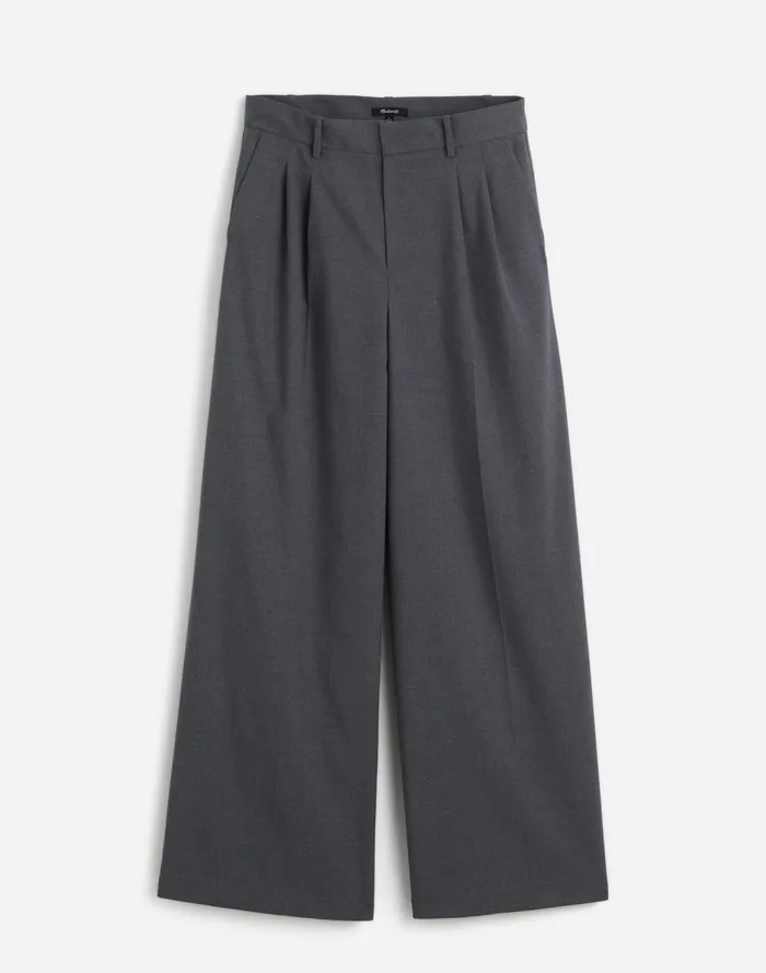 Women Pants Madewell The Harlow SuperwideLeg Trouser In Flannel Light Grey