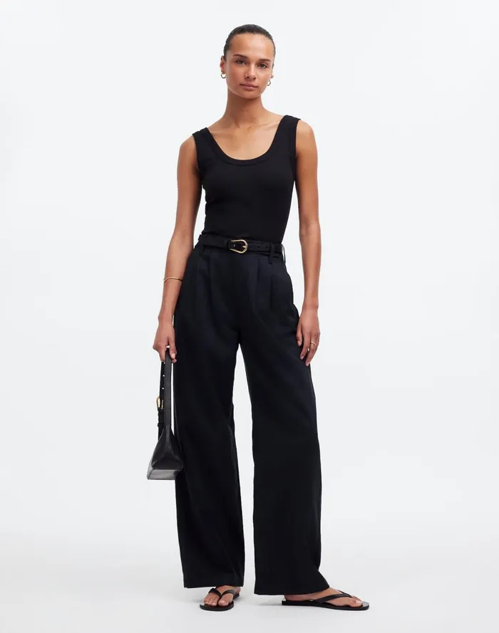 Women Pants Madewell The Harlow WideLeg Pant True Black