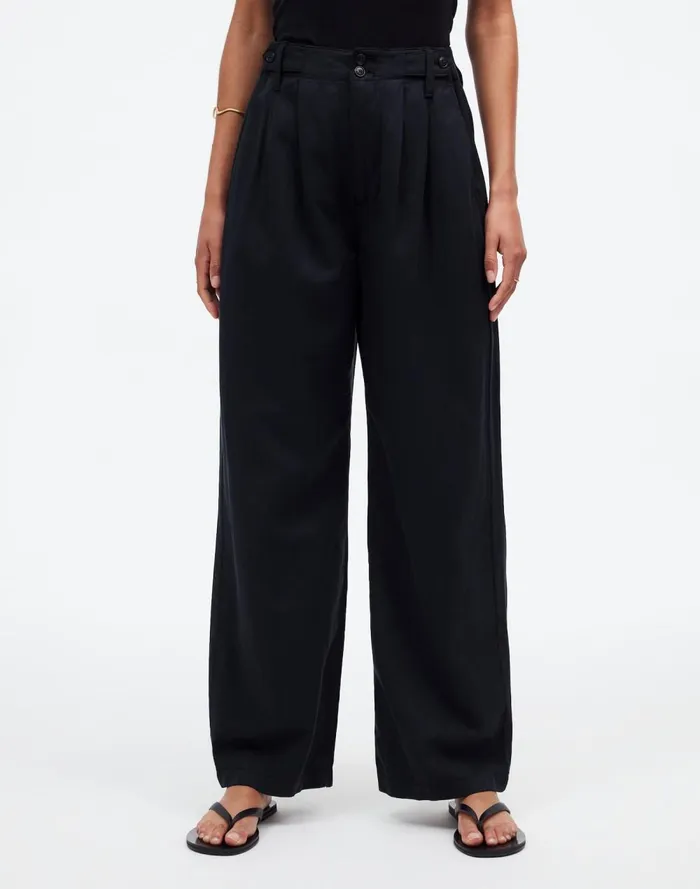 Women Pants Madewell The Harlow WideLeg Pant True Black