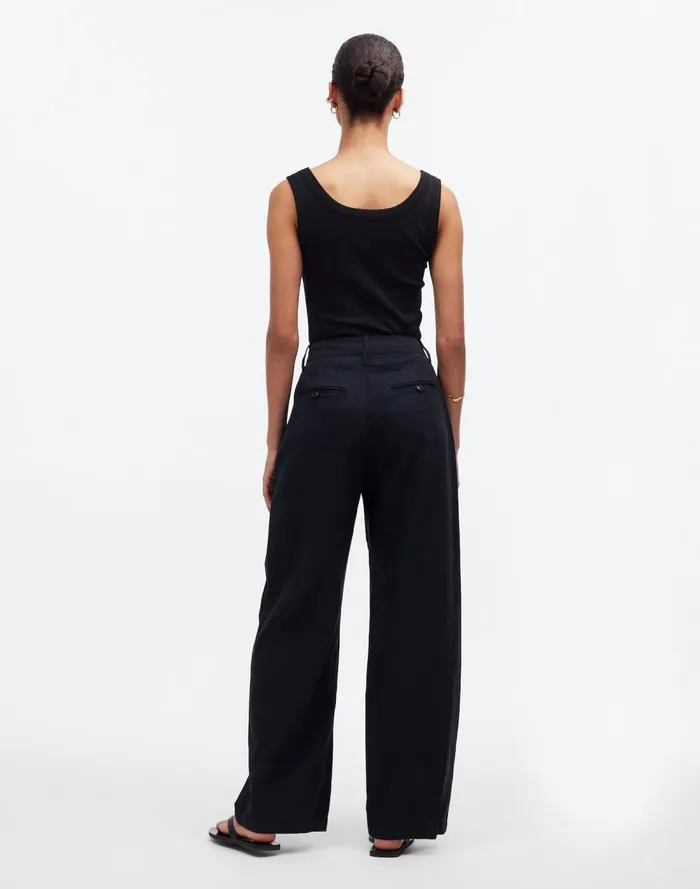 Women Pants Madewell The Harlow WideLeg Pant True Black