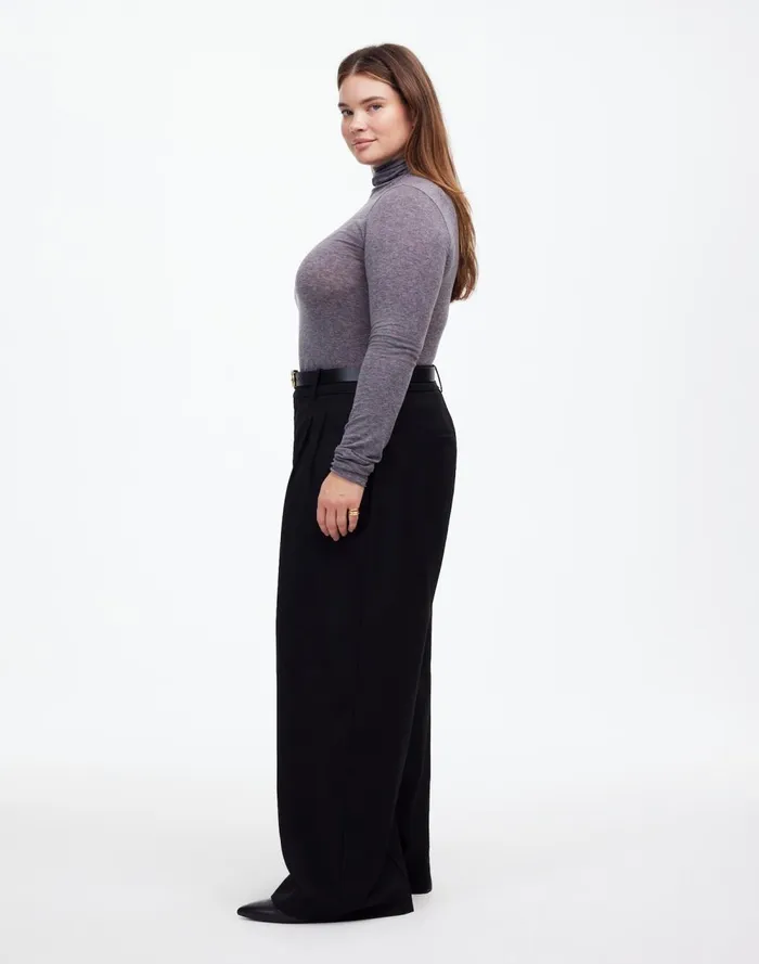 Women Pants Madewell The Plus Harlow SuperwideLeg Trouser In Flannel Black
