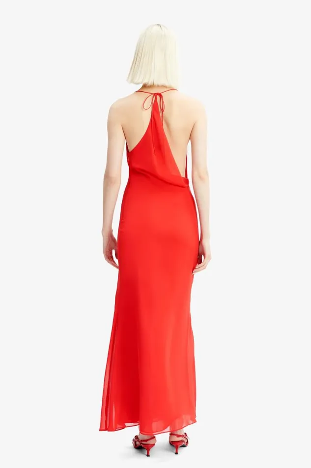 Women Party Dresses Bardot Cherie Cowl Neck Maxi Dress In Deep Red Deep Red