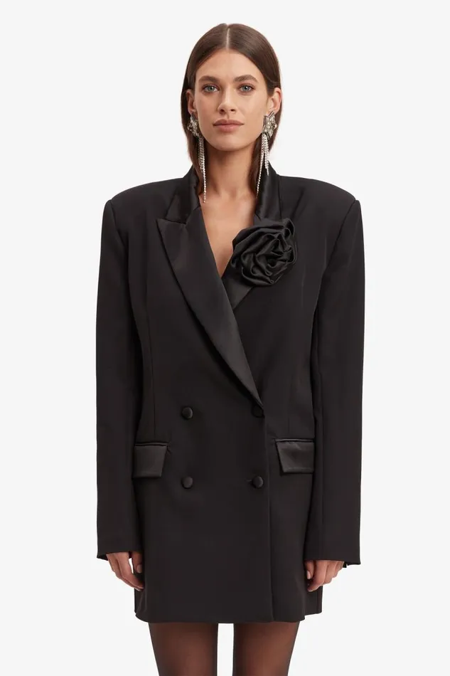 Women Party Dresses Bardot Joelle Tuxedo Dress In Black Black Women Party Dresses Bardot Joelle Tuxedo Dress In Black Black