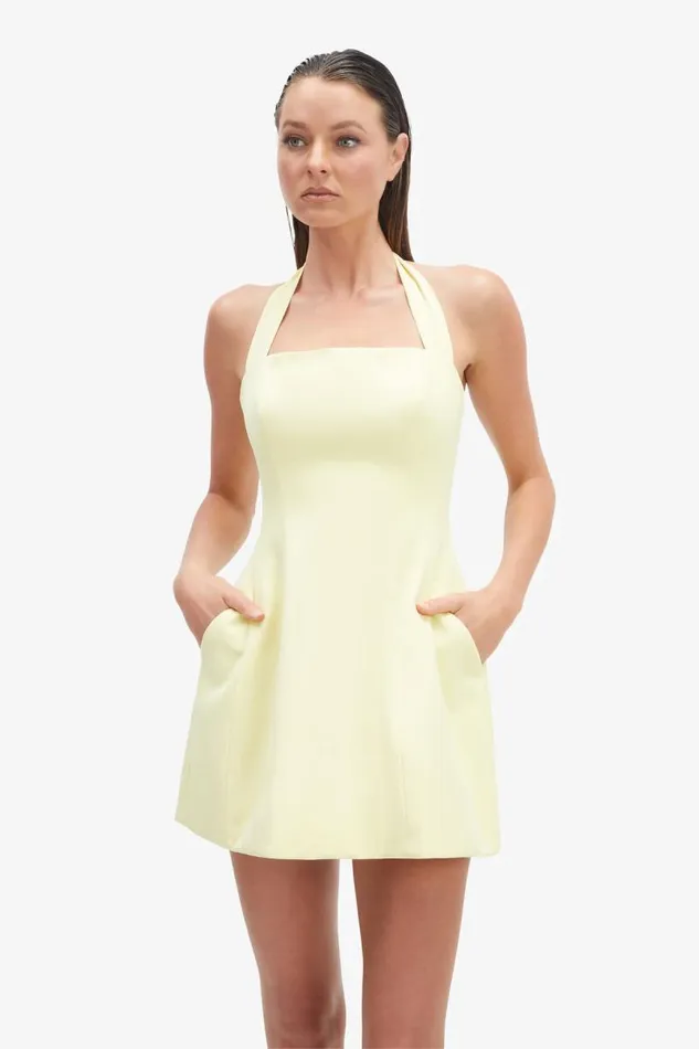 Women Party Dresses Bardot Nevelle Hourglass Halter Dress In Canary Yellow Canary Yellow Women Party Dresses Bardot Nevelle Hourglass Halter Dress In Canary Yellow Canary Yellow