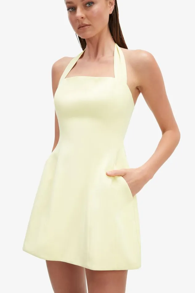 Women Party Dresses Bardot Nevelle Hourglass Halter Dress In Canary Yellow Canary Yellow Women Party Dresses Bardot Nevelle Hourglass Halter Dress In Canary Yellow Canary Yellow