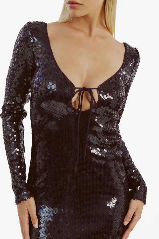 Women Party Dresses Bardot Verona Sequin Maxi Dress In Purple Purple Women Party Dresses Bardot Verona Sequin Maxi Dress In Purple Purple