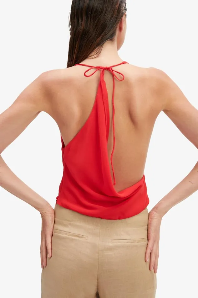 Women Party Tops Bardot Cherie Cowl Neck Top In Deep Red Deep Red Women Party Tops Bardot Cherie Cowl Neck Top In Deep Red Deep Red