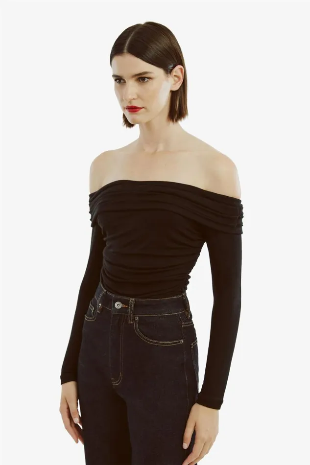 Women Party Tops Bardot Elsa Off The Shoudler Top In Black Black Women Party Tops Bardot Elsa Off The Shoudler Top In Black Black