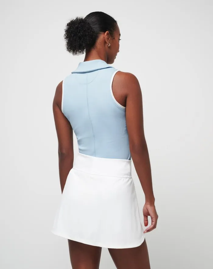 Women Polos TravisMathew SIP AND SEA MOVEKNIT SLEEVELESS POLO Celestial Blue