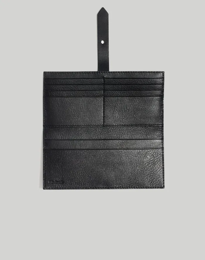 Women Pouches and Wallets Madewell The Leather Post Wallet True Black