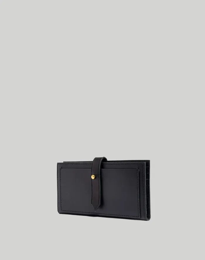 Women Pouches and Wallets Madewell The Leather Post Wallet True Black