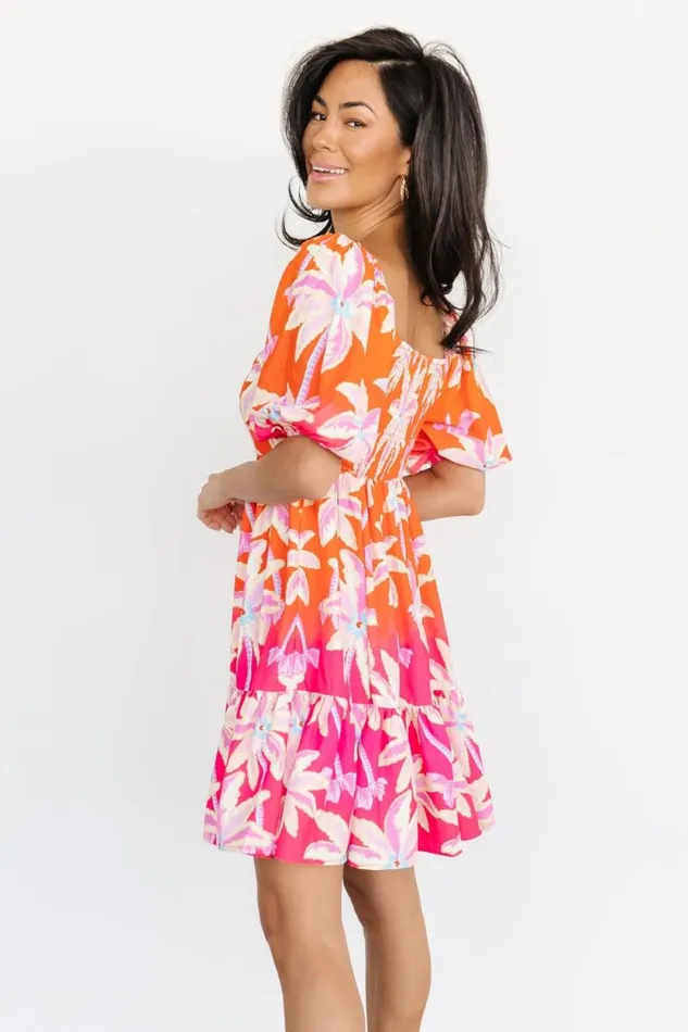 Women Primavera Short Dress Orange Pink Multi Baltic Born Short Dresses