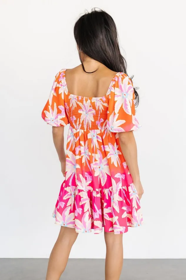 Women Primavera Short Dress Orange Pink Multi Baltic Born Short Dresses