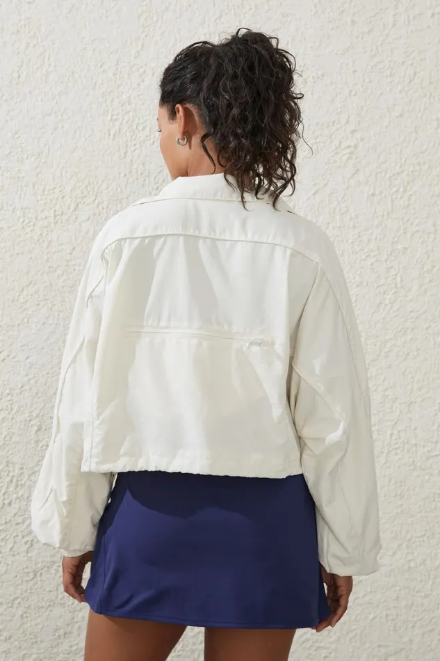 Women Puffers and Jackets Cotton On Cropped Contrast Anorak Coconut Milk
