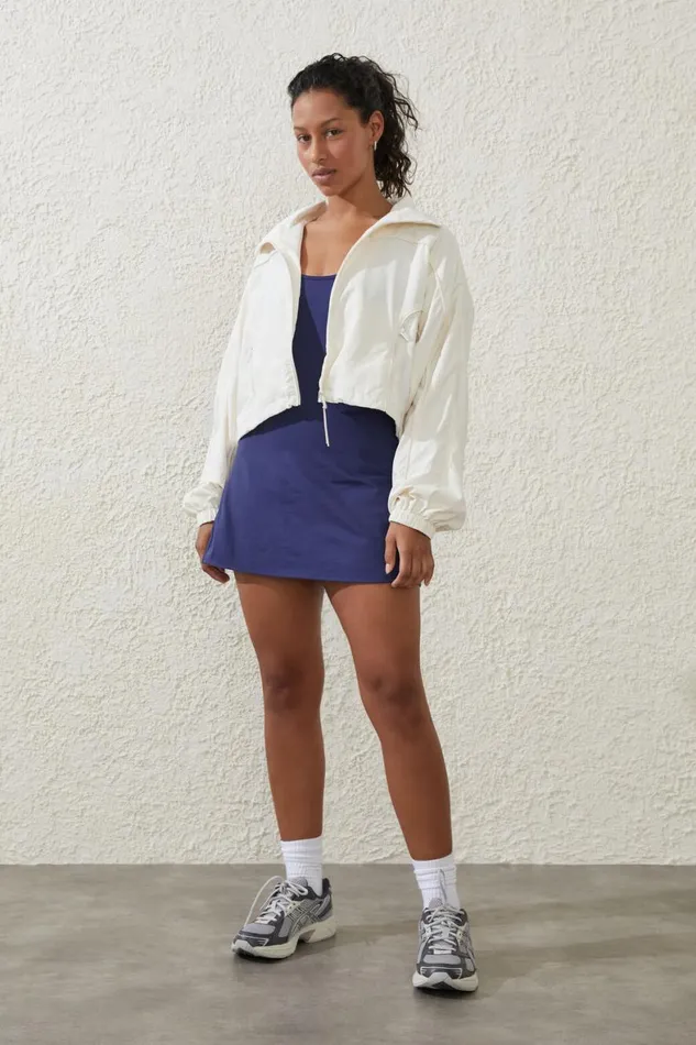 Women Puffers and Jackets Cotton On Cropped Contrast Anorak Coconut Milk