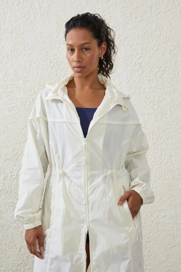 Women Puffers and Jackets Cotton On Longline Anorak Coconut Milk