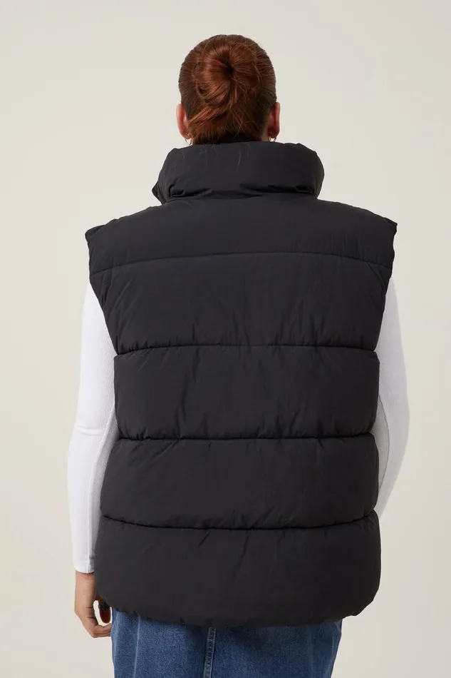 Women Puffers and Jackets Cotton On The Recycled Mother Puffer Vest 20 Black