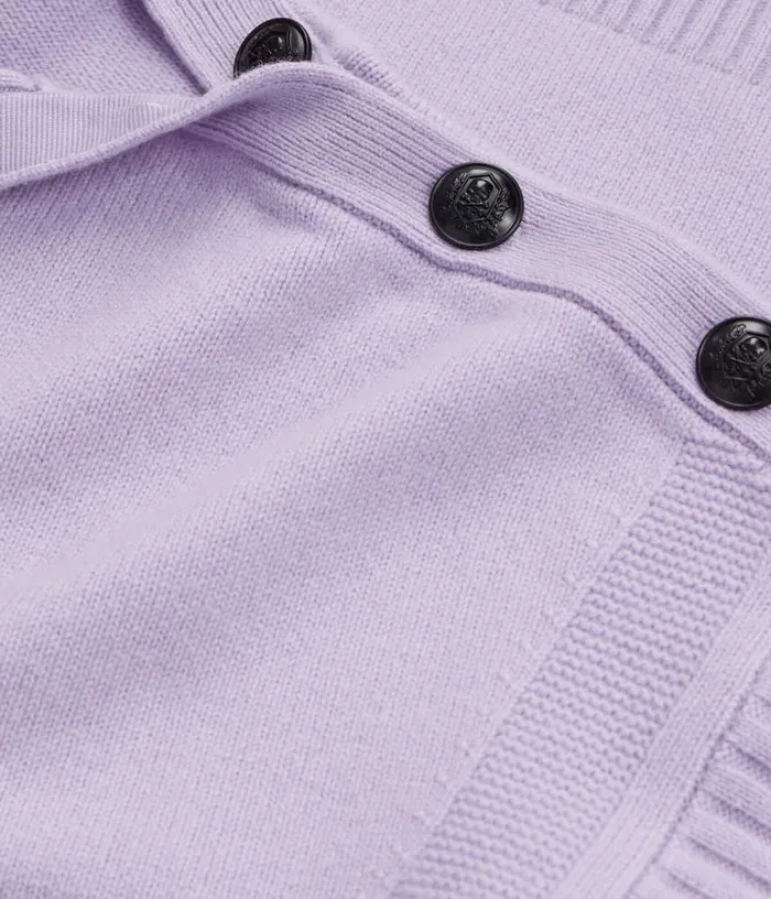 Women Purple Wool And Cashmere Sweater With Buttons THE KOOPLES Sweaters