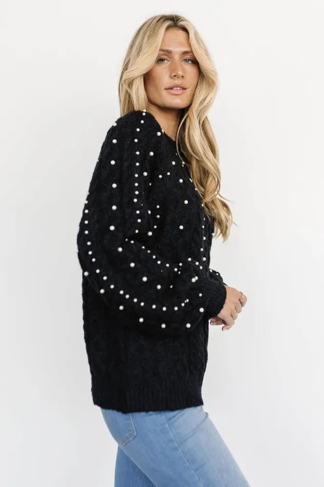 Women Quinn Pearl Knit Sweater Black Baltic Born Sweaters Women Quinn Pearl Knit Sweater Black Baltic Born Sweaters