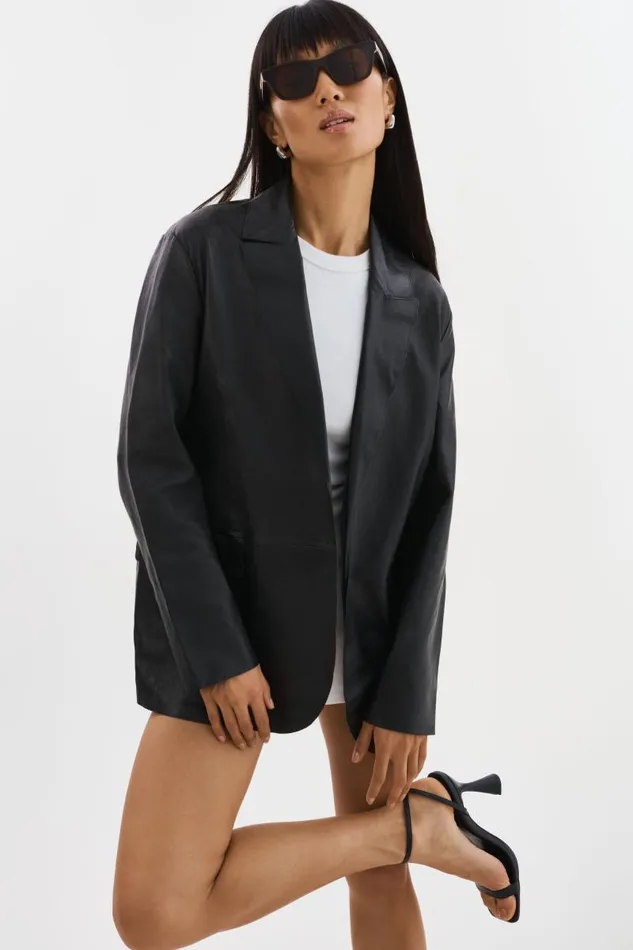 Women QUIRINA Leather Blazer Black LAMARQUE Leather Jackets Women QUIRINA Leather Blazer Black LAMARQUE Leather Jackets