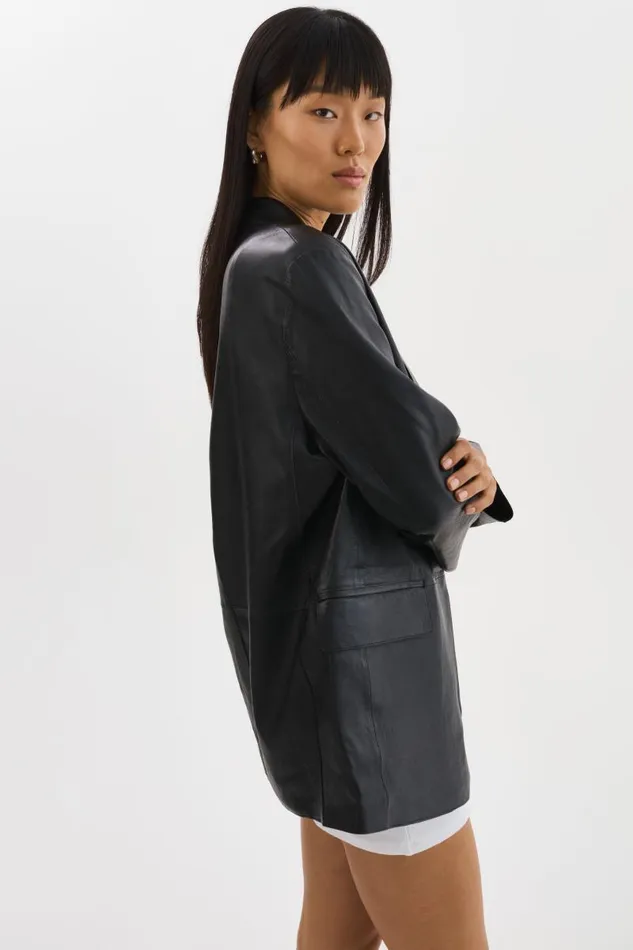 Women QUIRINA Leather Blazer Black LAMARQUE Leather Jackets Women QUIRINA Leather Blazer Black LAMARQUE Leather Jackets