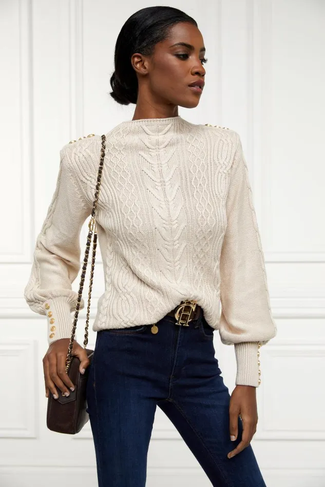 Women Rachel Knit Oatmeal Holland Cooper Knitwear Women Rachel Knit Oatmeal Holland Cooper Knitwear