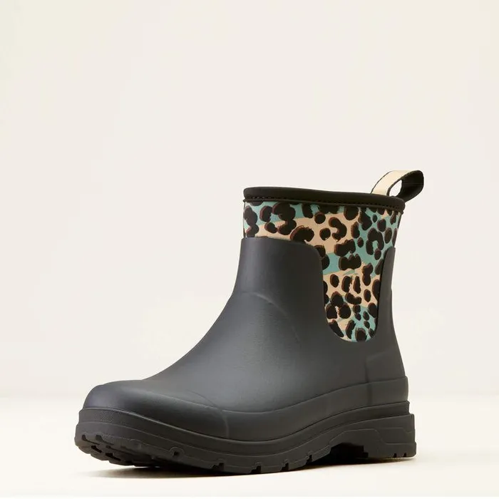 Women Rain Boots Ariat Kelmarsh Shortie Rubber Boot Blackleopard Camo