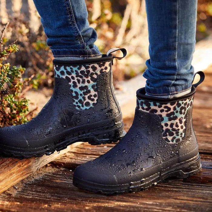 Women Rain Boots Ariat Kelmarsh Shortie Rubber Boot Blackleopard Camo Women Rain Boots Ariat Kelmarsh Shortie Rubber Boot Blackleopard Camo
